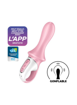 Vibromasseur anal gonflant connecté rose USB Air Pump Booty 5+ Satisfyer - CC597803